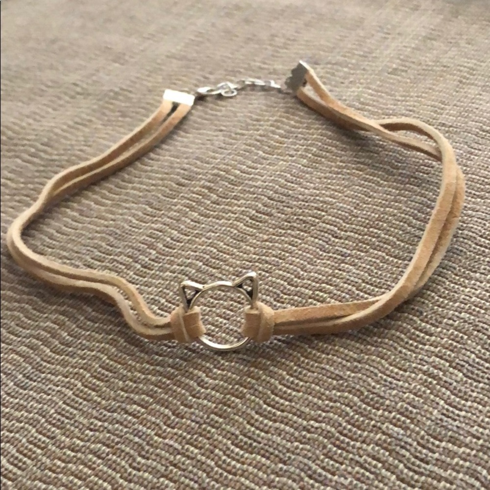 Leather Check Meowt Choker